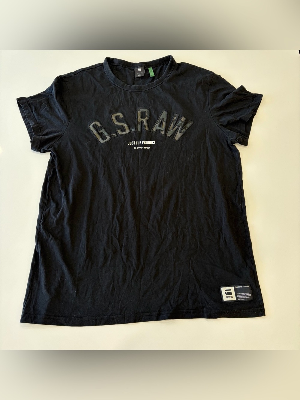 G-Star Men's Black XL Logo Crew Neck T-Shirt